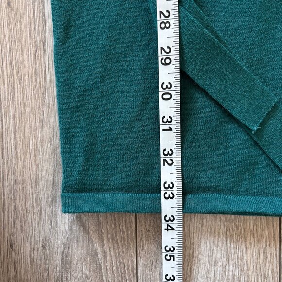 Emerald Green Tie Waist Crewneck Sweater Dress Womens Medium Cozy Holiday Party - Picture 8 of 13